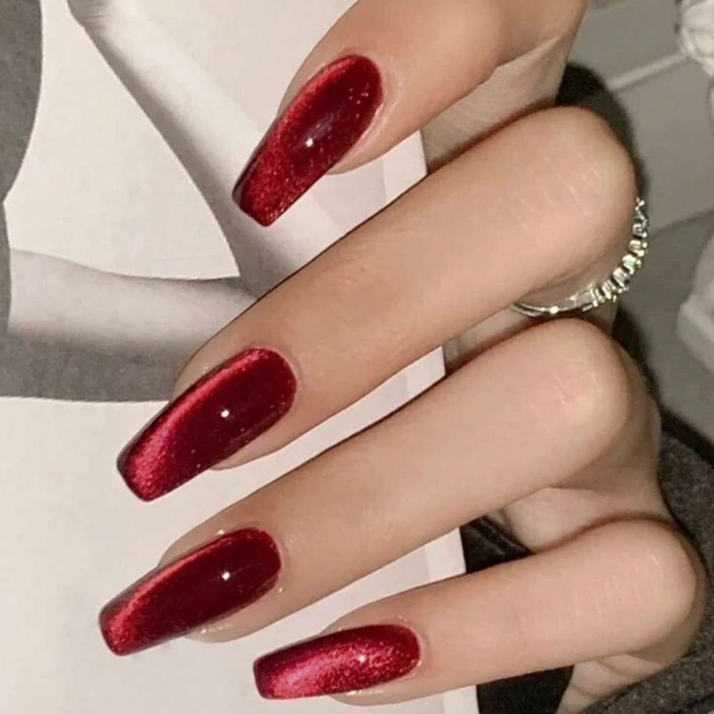 Velvet Red Press on Nails